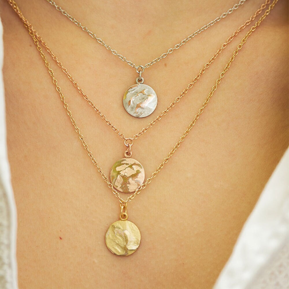 Pura Recycled Kette 01 mit Anhänger in Matt-/Glanzoptik