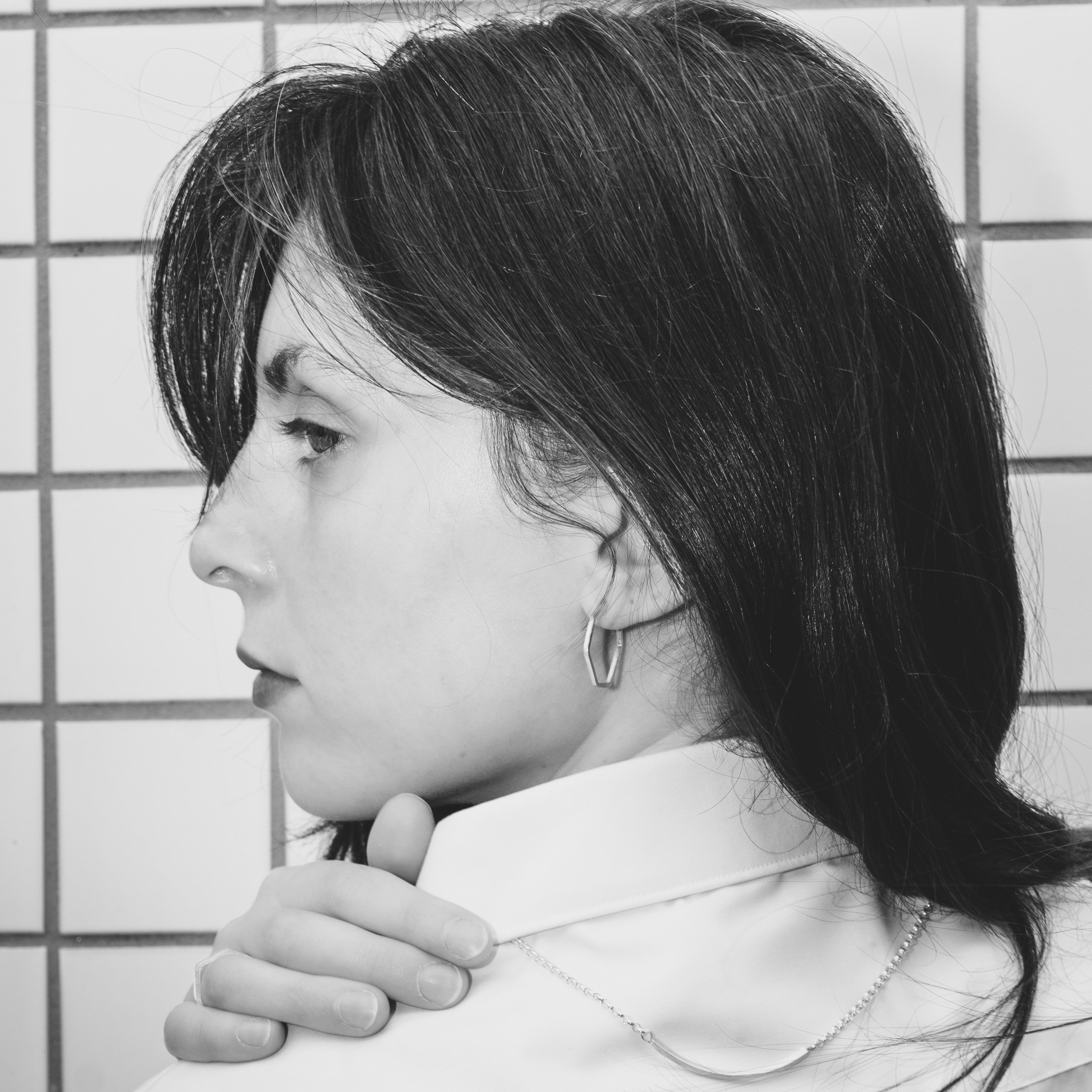 Corners Creolen Vierkant klein Silber Kristin Elm