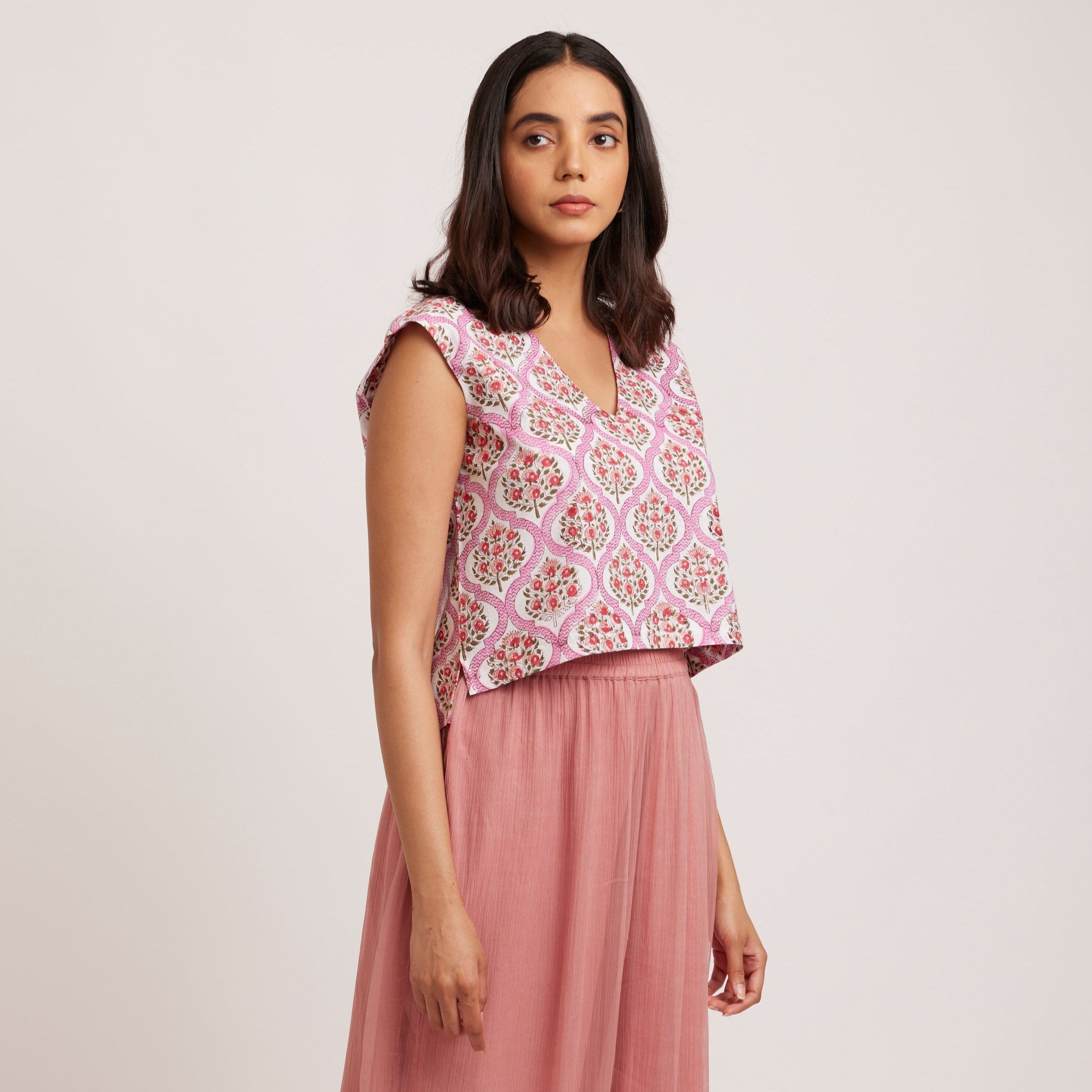 GOLBAHAR V-Neck Top Iimaima