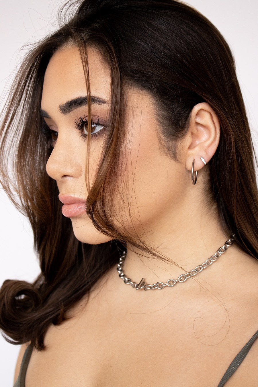 Ohrringe LEA, dünne Creolen, 24 mm