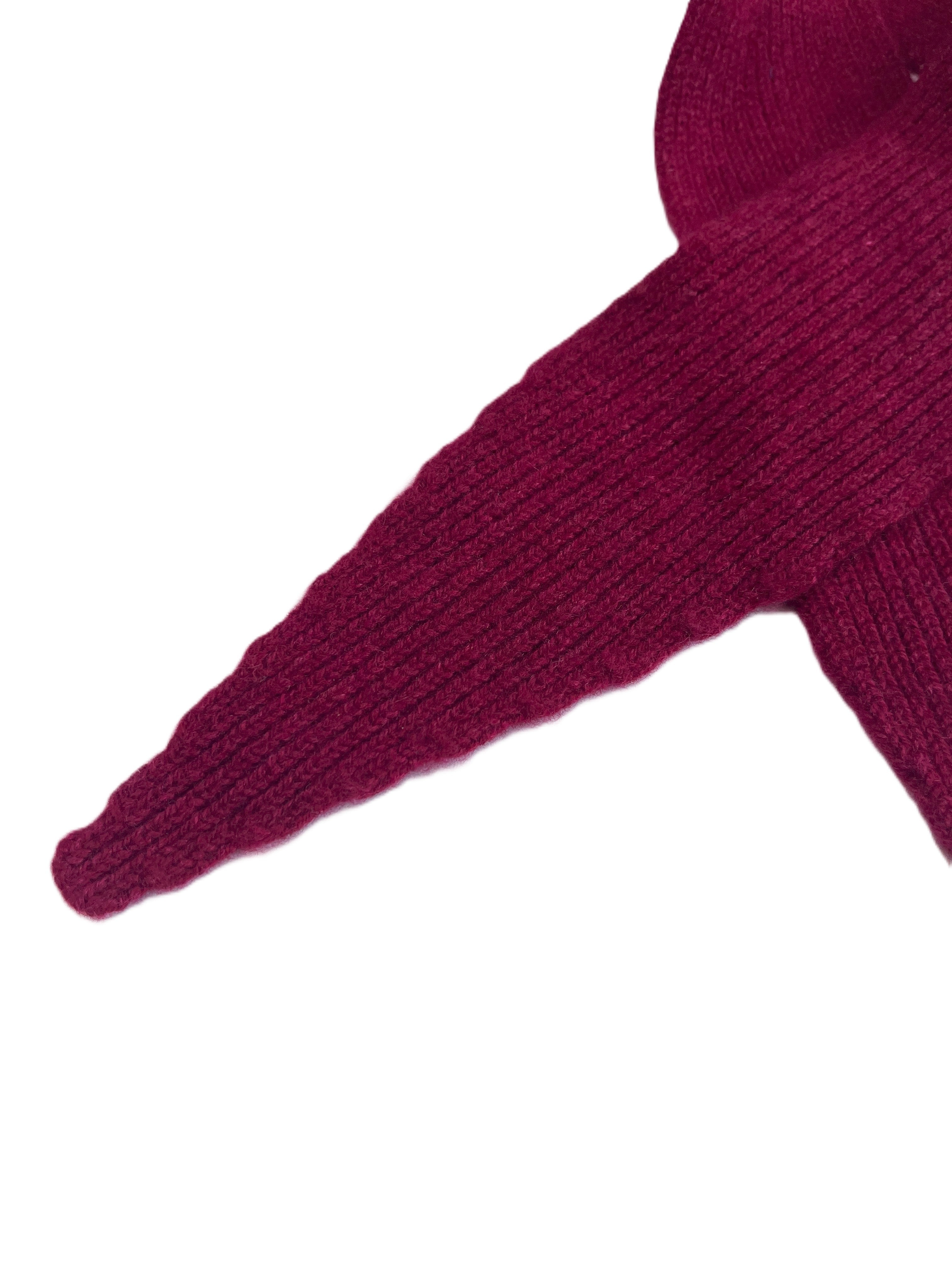 Mini-Schal aus Merino Kaschmir im Foulard-Stil, Rubinrot Freiberg Knitwear