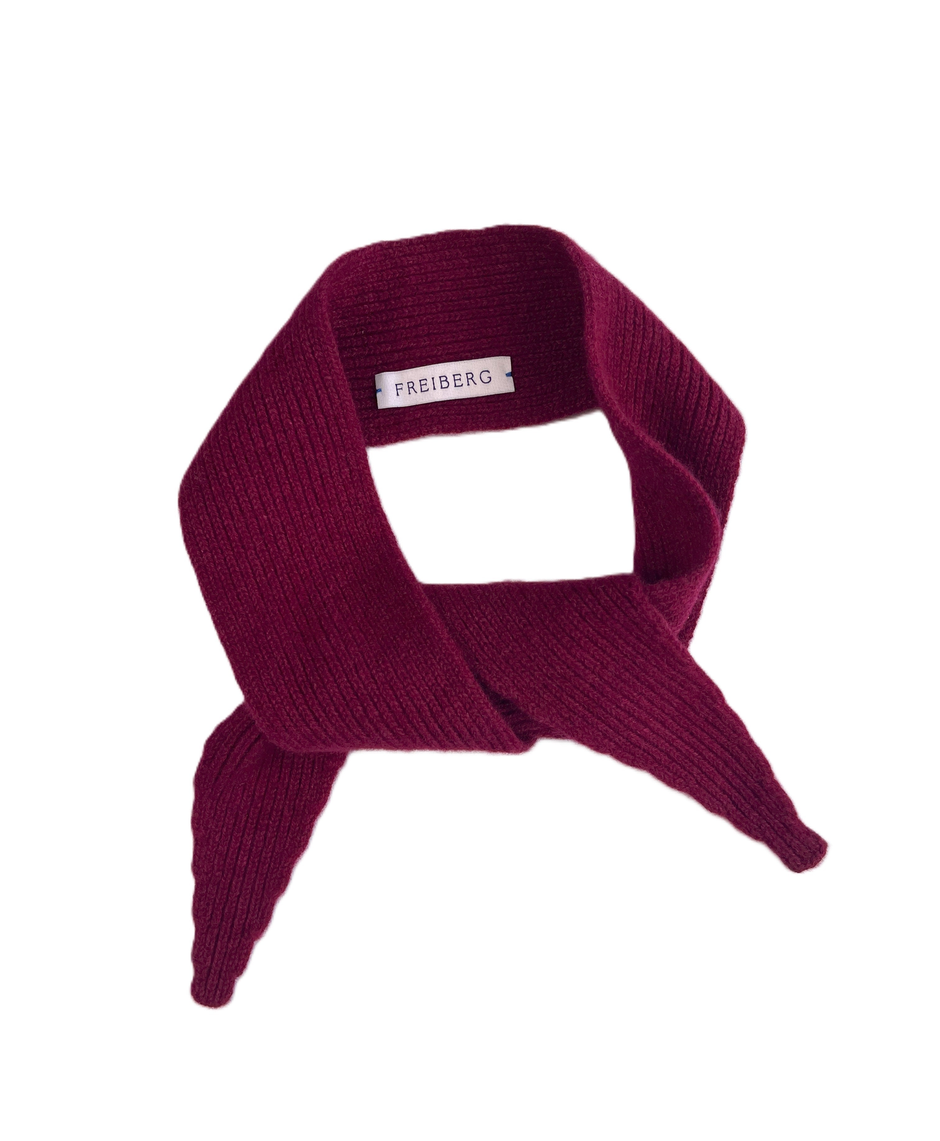 Mini-Schal aus Merino Kaschmir im Foulard-Stil, Rubinrot Freiberg Knitwear
