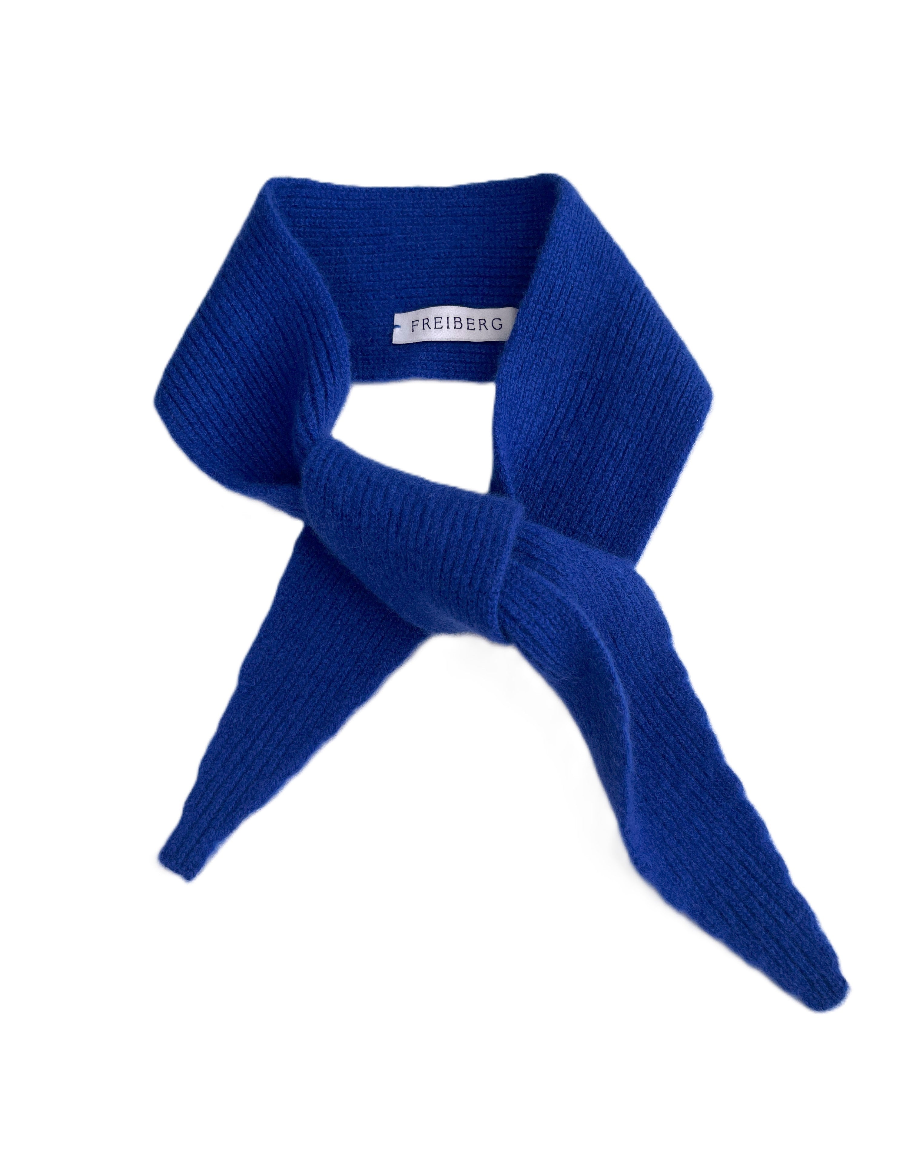 Mini-Schal aus Merino Kaschmir im Foulard-Stil, Königsblau Freiberg Knitwear