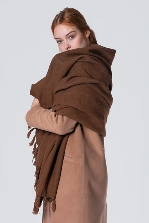 KAMRA Handgewebter Baumwollschal Iimaima