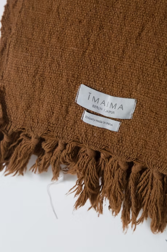 KAMRA Handgewebter Baumwollschal Iimaima