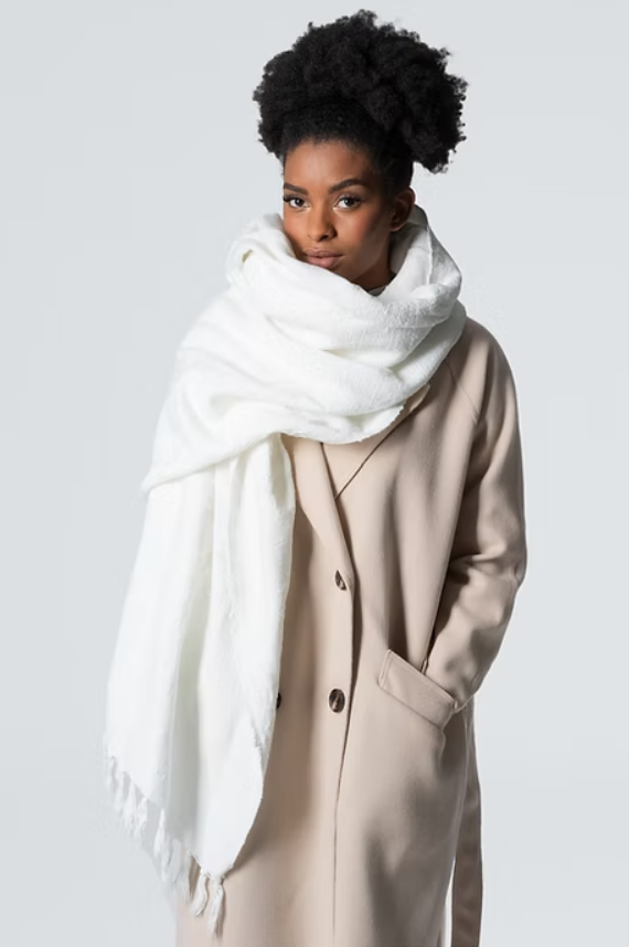 KAMRA Handgewebter Baumwollschal Iimaima