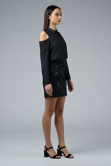 ORALEE Handbestickter Minirock Iimaima