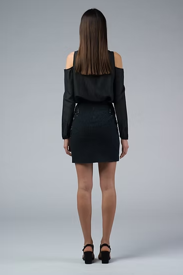 ORALEE Handbestickter Minirock Iimaima