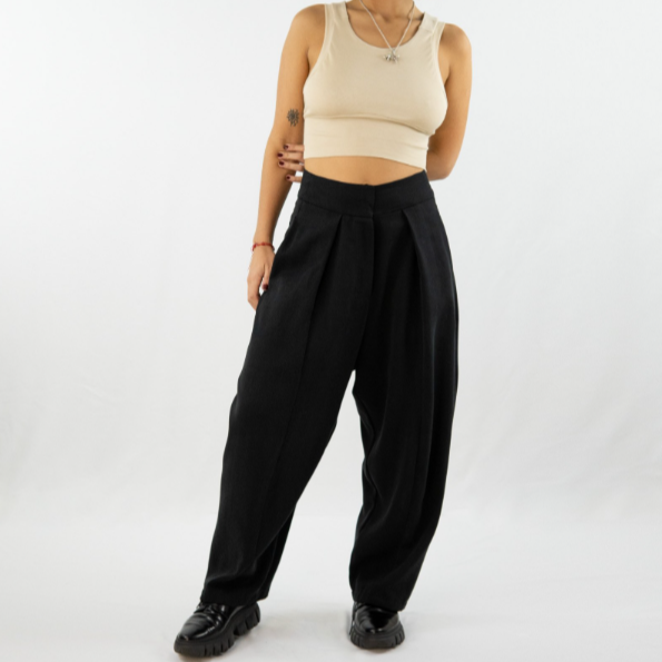 AdoPLI Minimalistische Bundfaltenhose Keijn