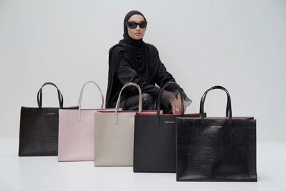 Saffiano-Leder Schwarz Tasche Meriem Lebdiri