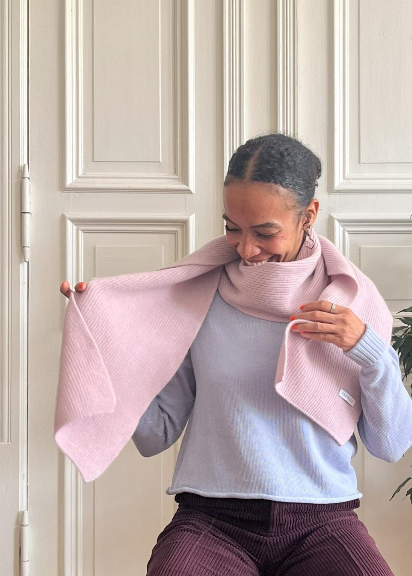 Merino Kaschmir Wollschal in Altrosa, Freiberg Knitwear