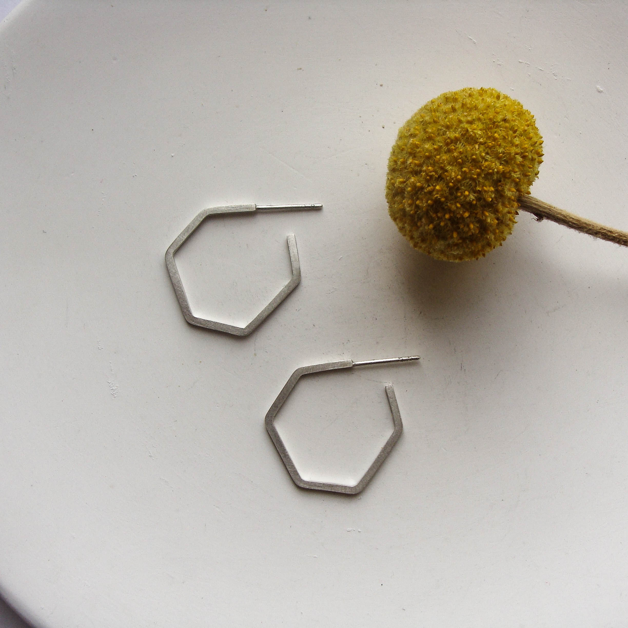 Corners Creolen Vierkant klein Silber Kristin Elm