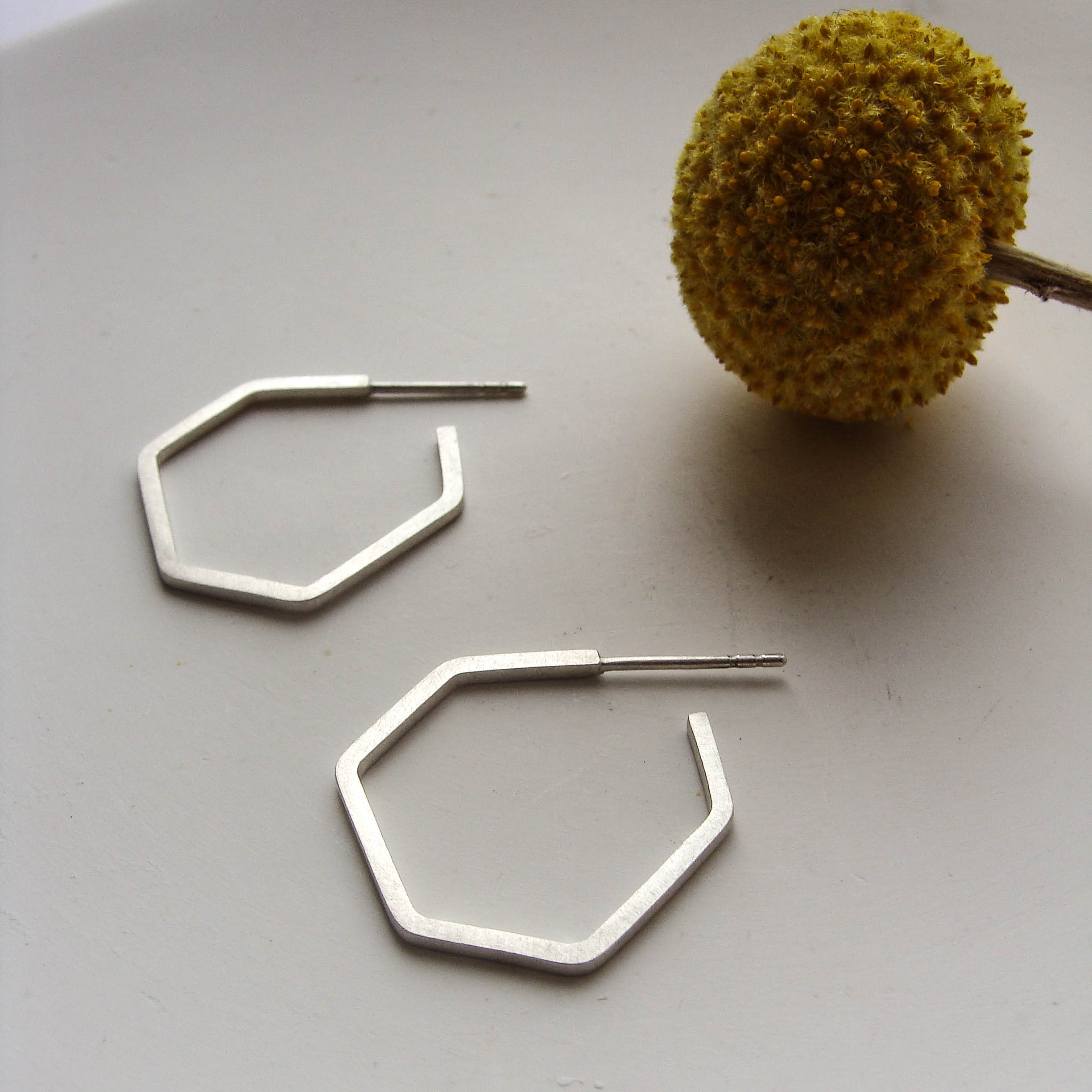 Corners Creolen Vierkant klein Silber Kristin Elm