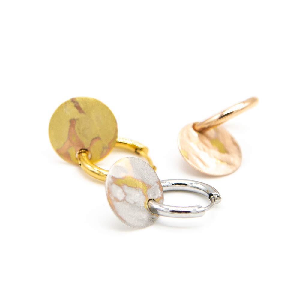 Pura Recycled Ohrring 01 Hoops mit Plättchen-Anhänger