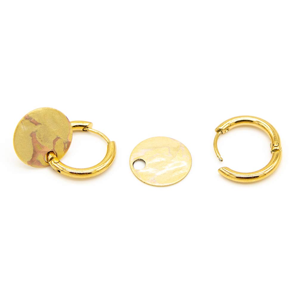 Pura Recycled Ohrring 01 Hoops mit Plättchen-Anhänger
