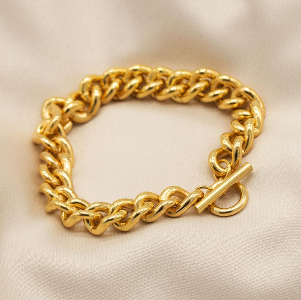 Chunky Panzerarmband goldplattiert von almost.eight