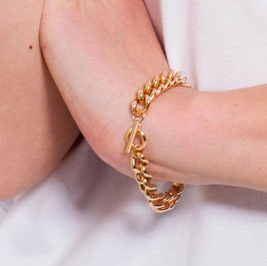 Chunky Panzerarmband goldplattiert von almost.eight