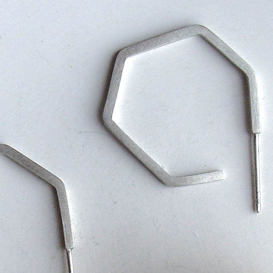 Corners Creolen Vierkant klein Silber Kristin Elm