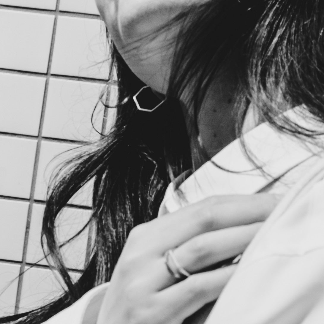 Corners Creolen Vierkant klein Silber Kristin Elm