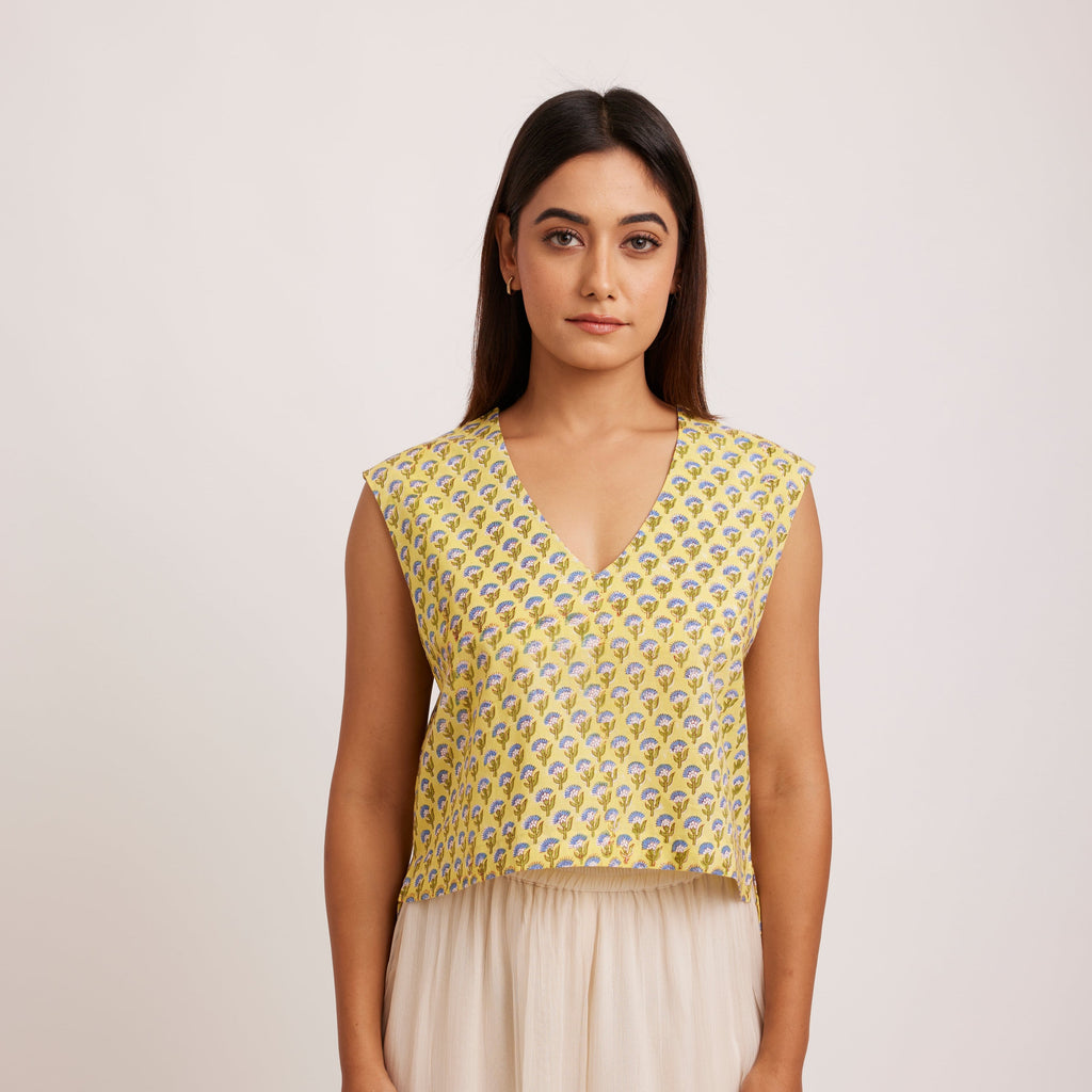 GOLBAHAR V-Neck Top Iimaima