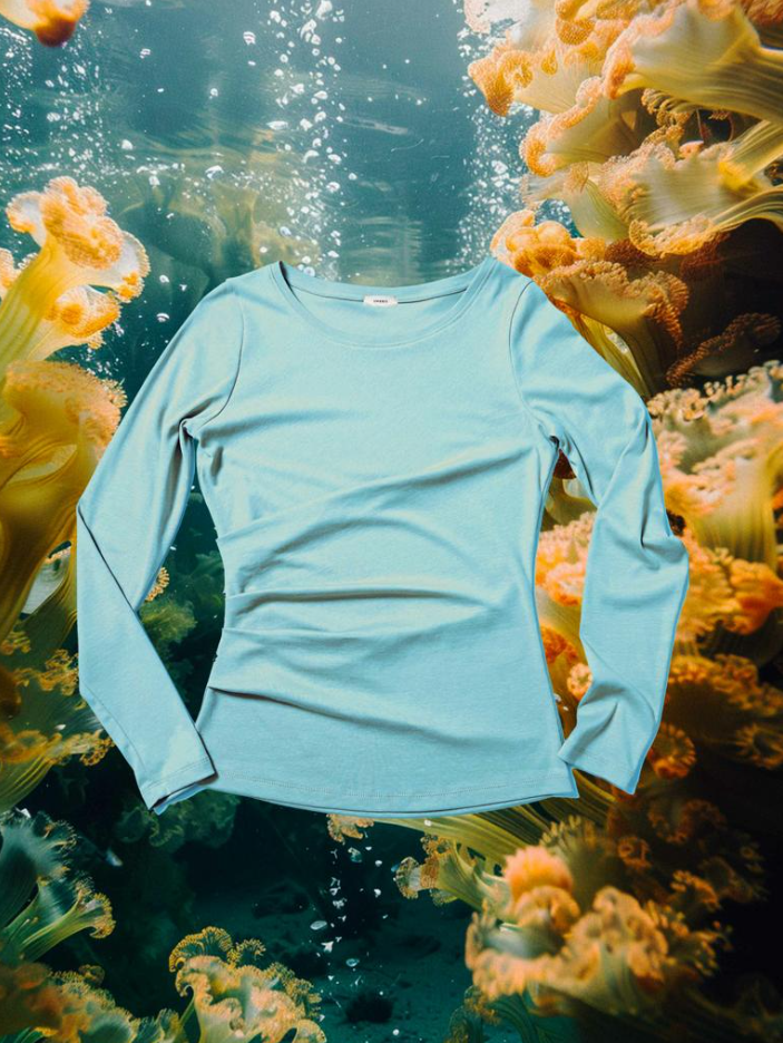 JELLA Drapiertes Longsleeve sweersocean