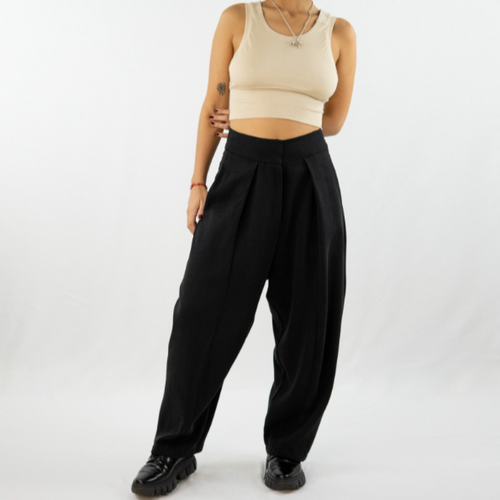 AdoPLI Minimalistische Bundfaltenhose Keijn