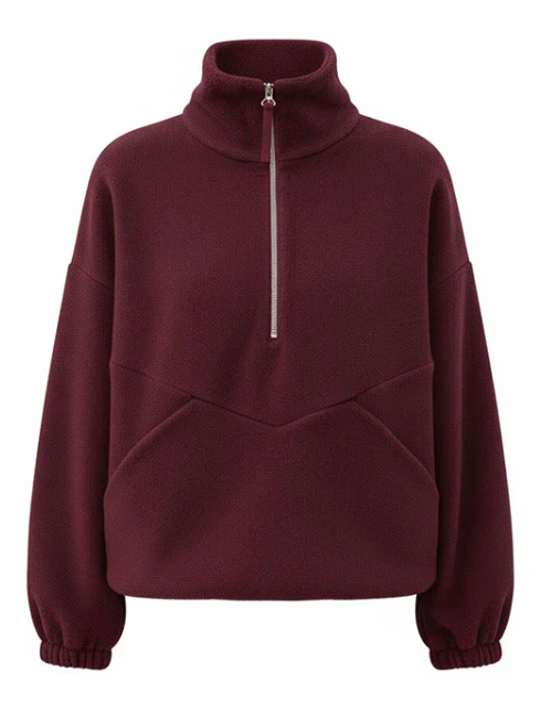 FRIDA Fleecepulli aus Bio-Baumwolle in Bordeaux sweersocean