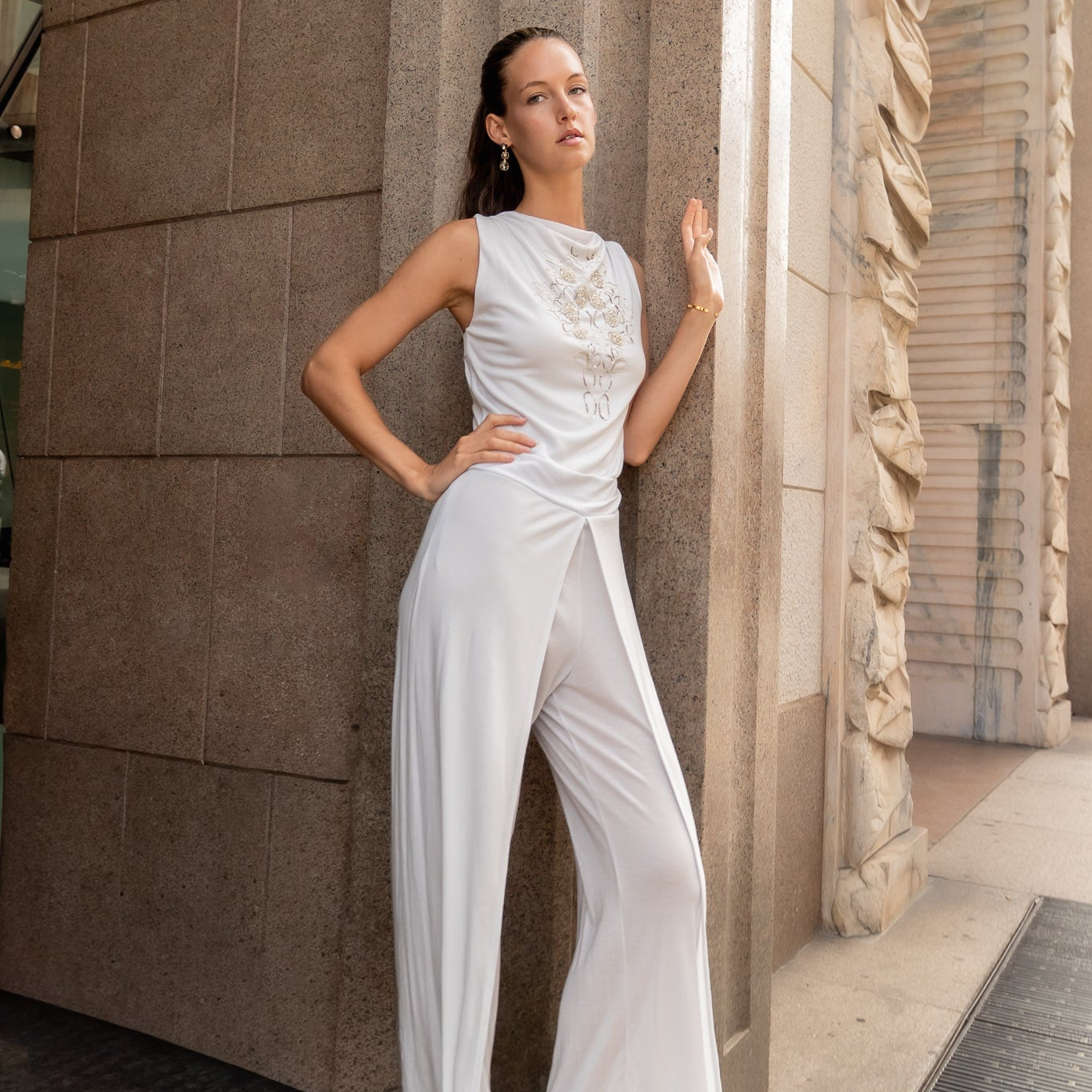 Bestickter Yoga-Overall aus Tencel - Y-05 Yoga Livestyle Fashion