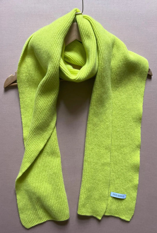 Merino Kaschmir Wollschal in Neongelb, Freiberg Knitwear