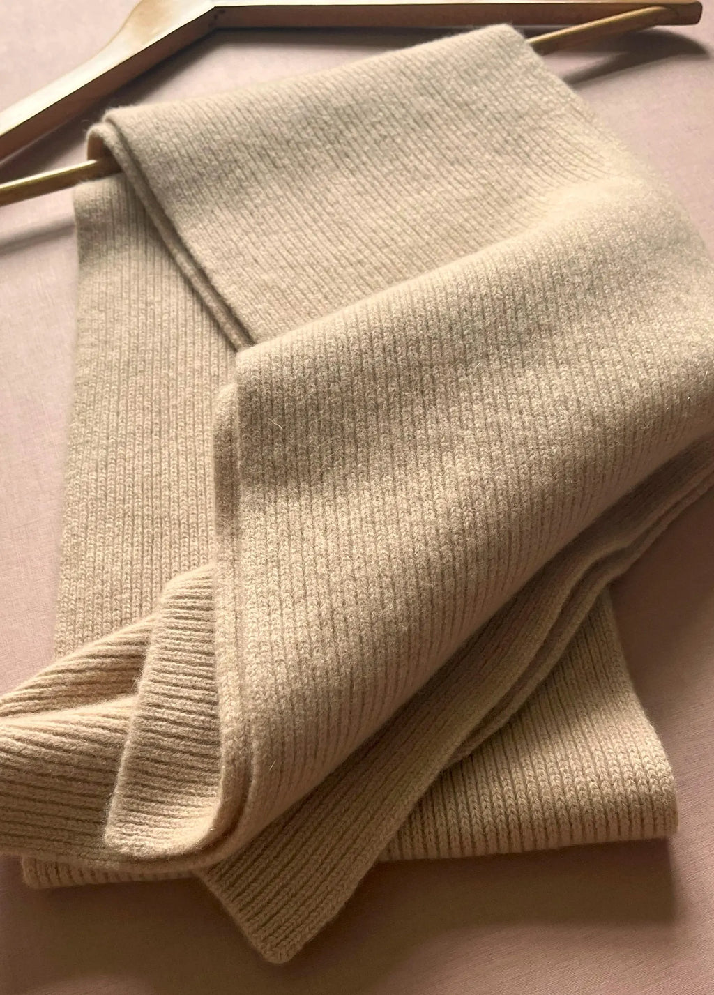 Merino Kaschmir Wollschal in Beige, Freiberg Knitwear